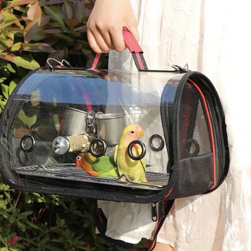 Bird Transport Cage Bird Travel Carrier with Perch Breathable Space Parrot Go Out Backpack Multi-functional Bird bag Outdoor - Image 4
