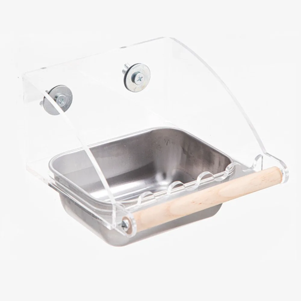 Acrylic Cage Mounted Bird Feeder Large Capacity Anti Splashing Bird Food Dispenser Anti-spread Detachable Parrots Food Container - Image 8
