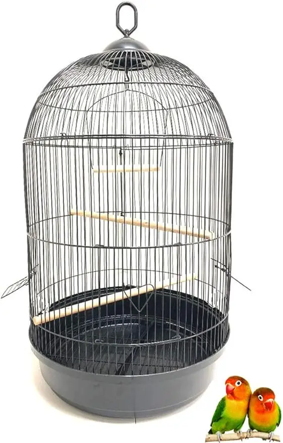 13 diameter x 25 height black round bird cage for cockatiel, lovebird, finch, canary, aviary, budgie, parakeet - Image 7
