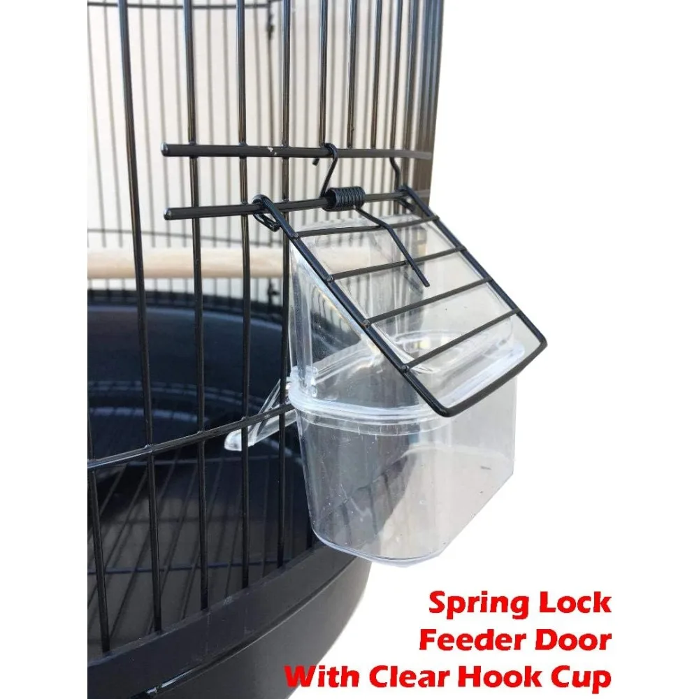 13 diameter x 25 height black round bird cage for cockatiel, lovebird, finch, canary, aviary, budgie, parakeet - Image 3