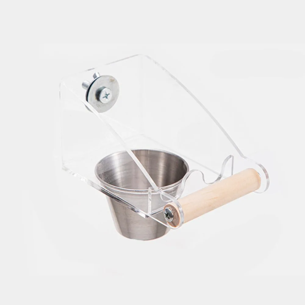 Acrylic Cage Mounted Bird Feeder Large Capacity Anti Splashing Bird Food Dispenser Anti-spread Detachable Parrots Food Container - Image 9
