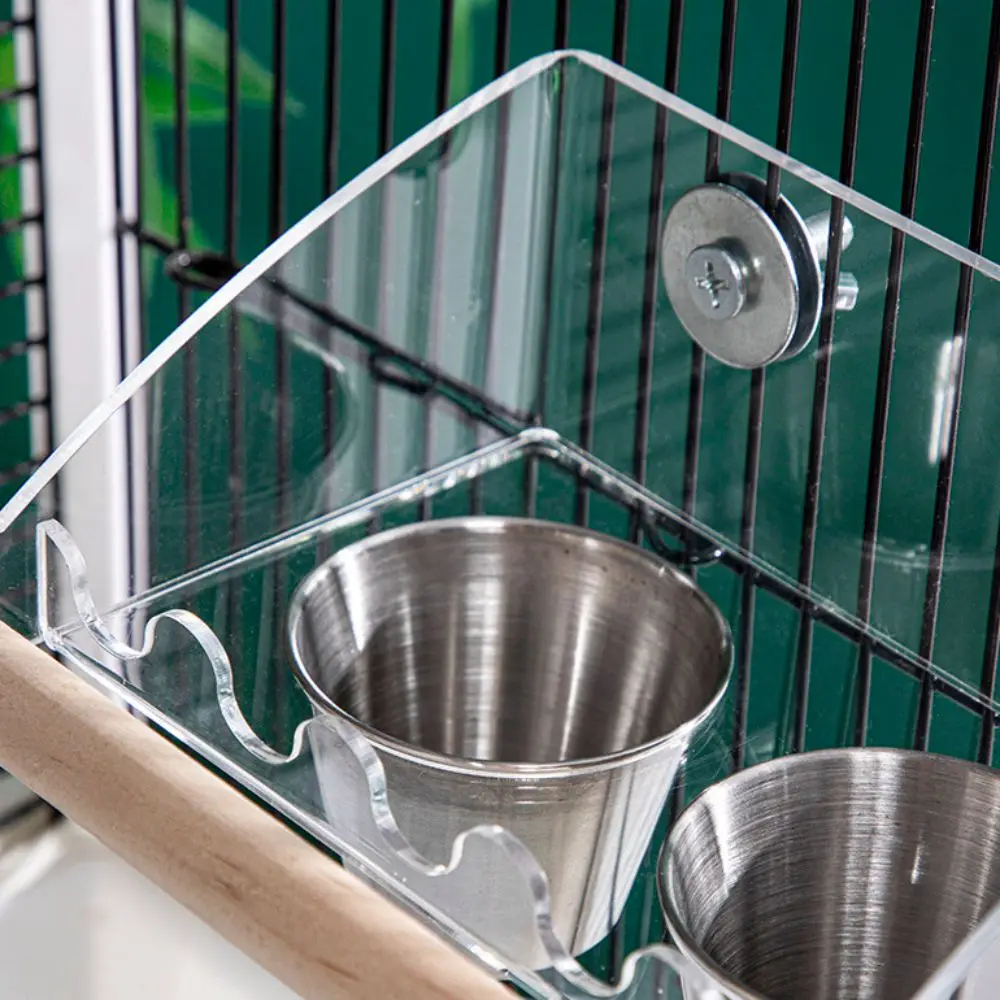 Acrylic Cage Mounted Bird Feeder Large Capacity Anti Splashing Bird Food Dispenser Anti-spread Detachable Parrots Food Container - Image 5