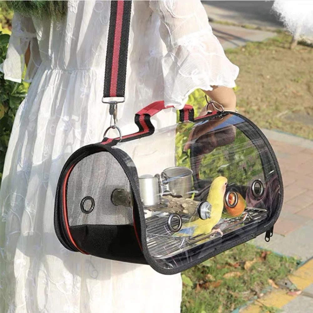 Bird Transport Cage Bird Travel Carrier with Perch Breathable Space Parrot Go Out Backpack Multi-functional Bird bag Outdoor - Image 5