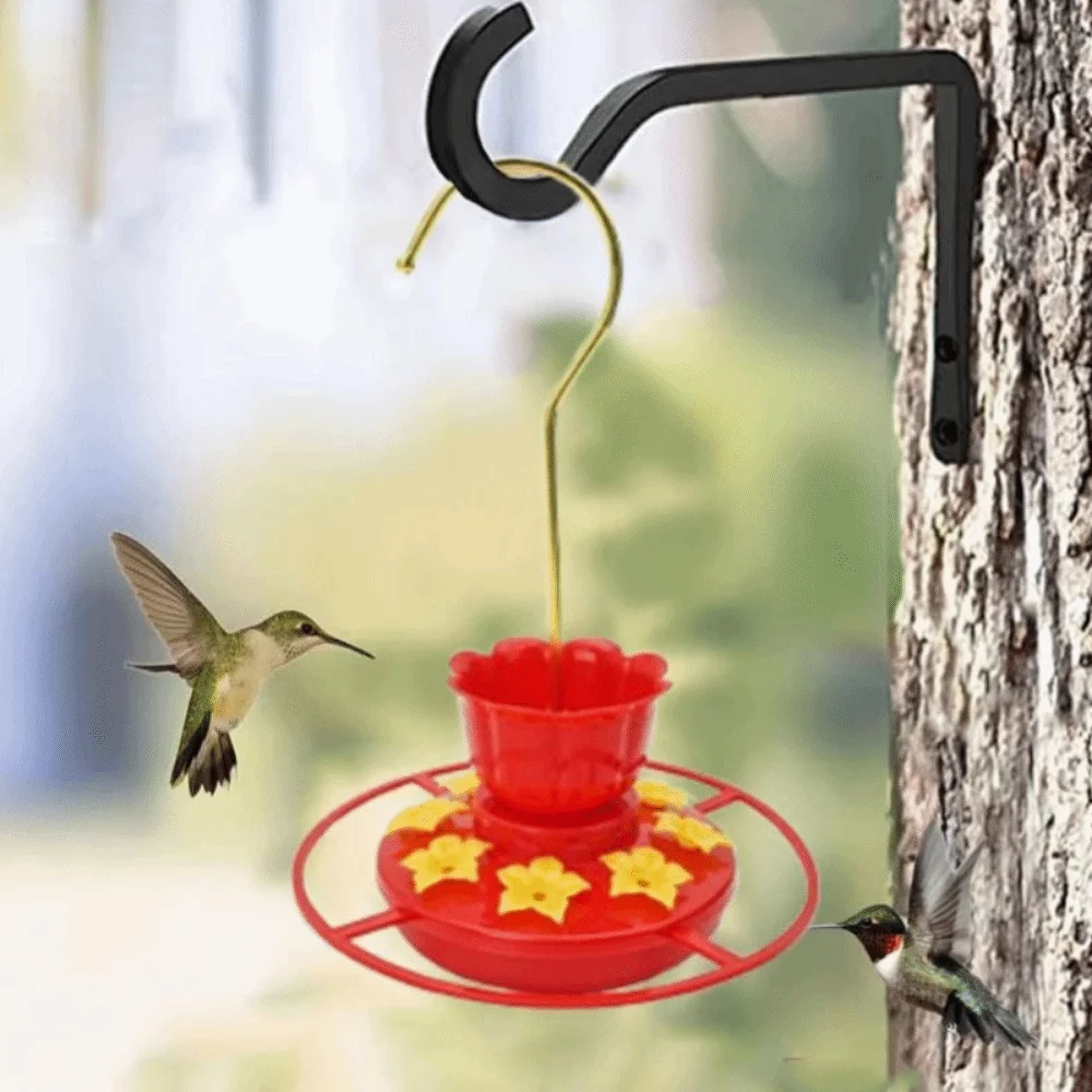 Leak-proof Hummingbird Feeder Detachable Round Shape Bird Food Bowl with Flower Rainproof Hanging Feeder Bowls Bird Supplies