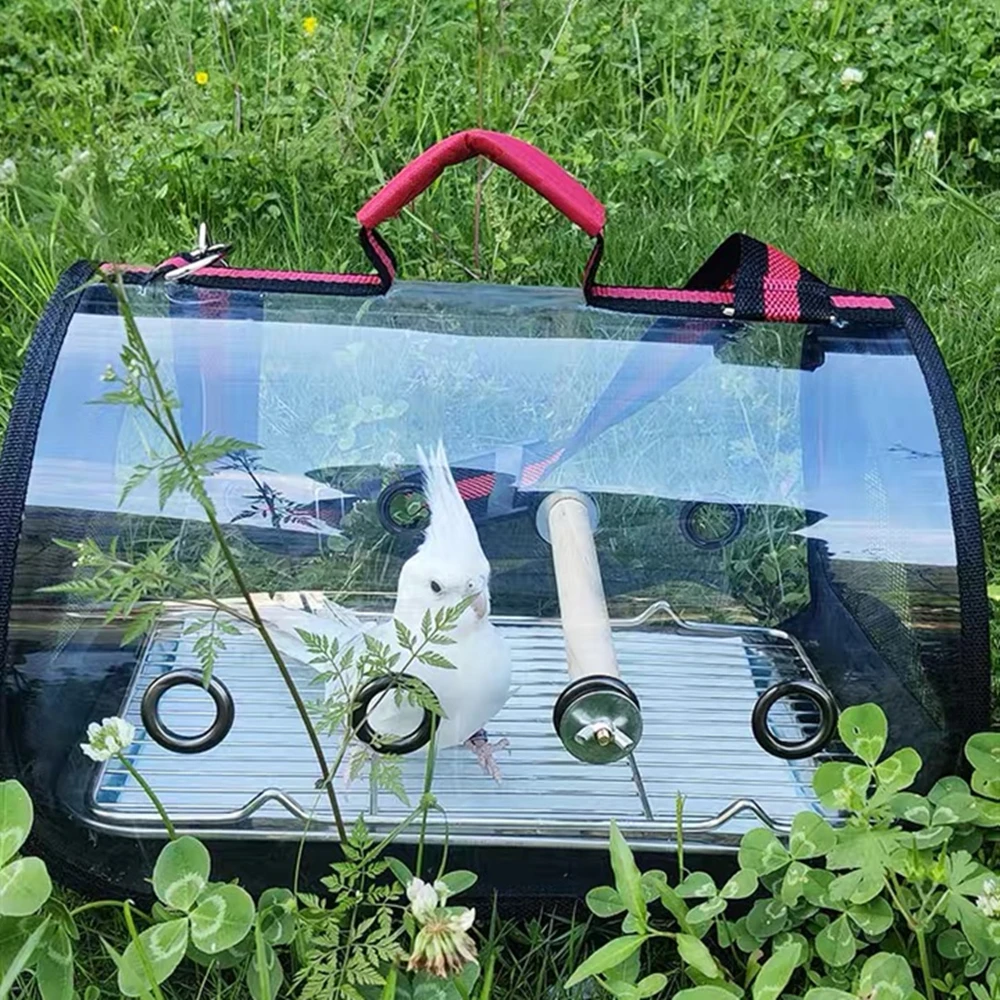 Bird Transport Cage Bird Travel Carrier with Perch Breathable Space Parrot Go Out Backpack Multi-functional Bird bag Outdoor - Image 3