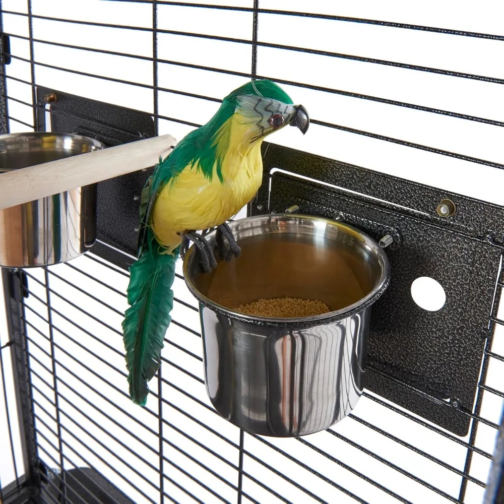 Large Bird Cages Parrot Cage Wide Flight Metal Animal Cage for Budgie Parakeet Conure with Rolling Stand Wheels (69 inch Height - Image 4