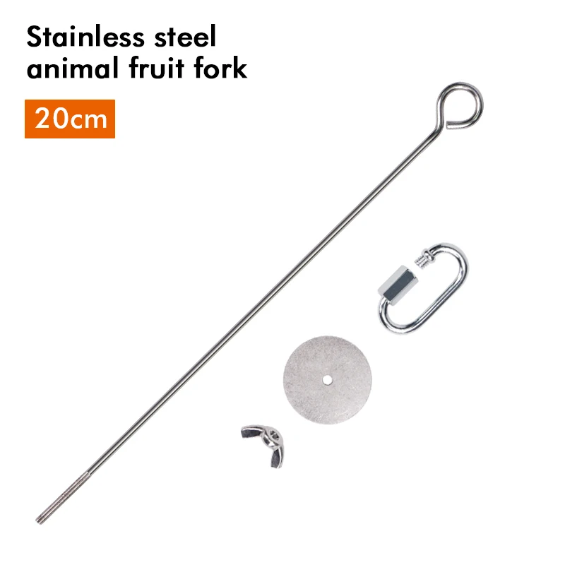Parrot Stainless Steel Fruit Fork Apple Fork Toy Bird Cage Supplies Bird Fruit Insert Feeder Pet Parrot Accessories Bird Feeder - Image 9