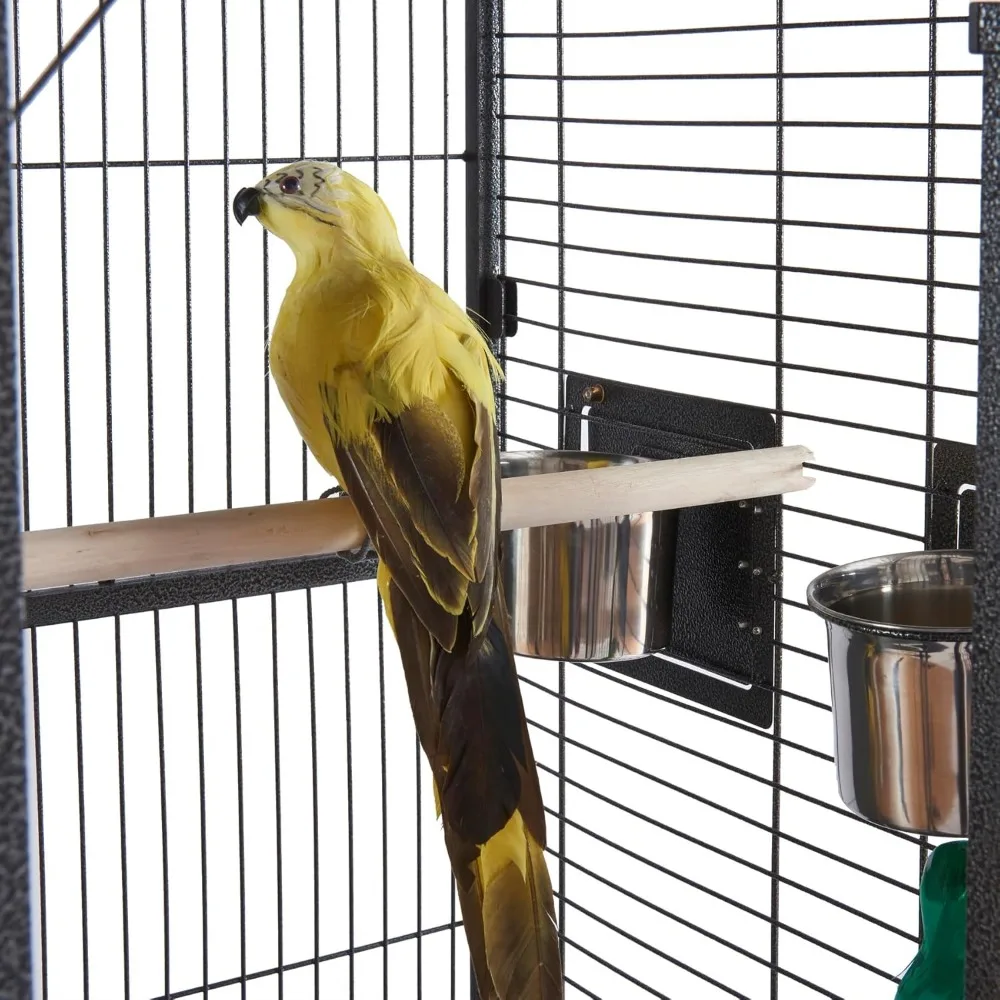 Large Bird Cages Parrot Cage Wide Flight Metal Animal Cage for Budgie Parakeet Conure with Rolling Stand Wheels (69 inch Height - Image 6