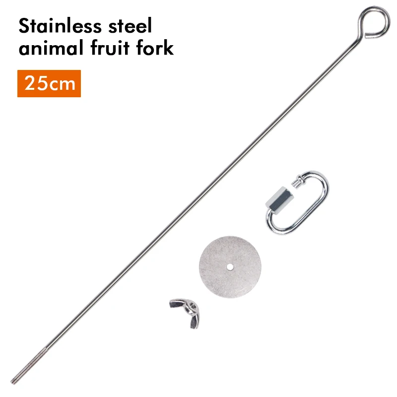 Parrot Stainless Steel Fruit Fork Apple Fork Toy Bird Cage Supplies Bird Fruit Insert Feeder Pet Parrot Accessories Bird Feeder - Image 8