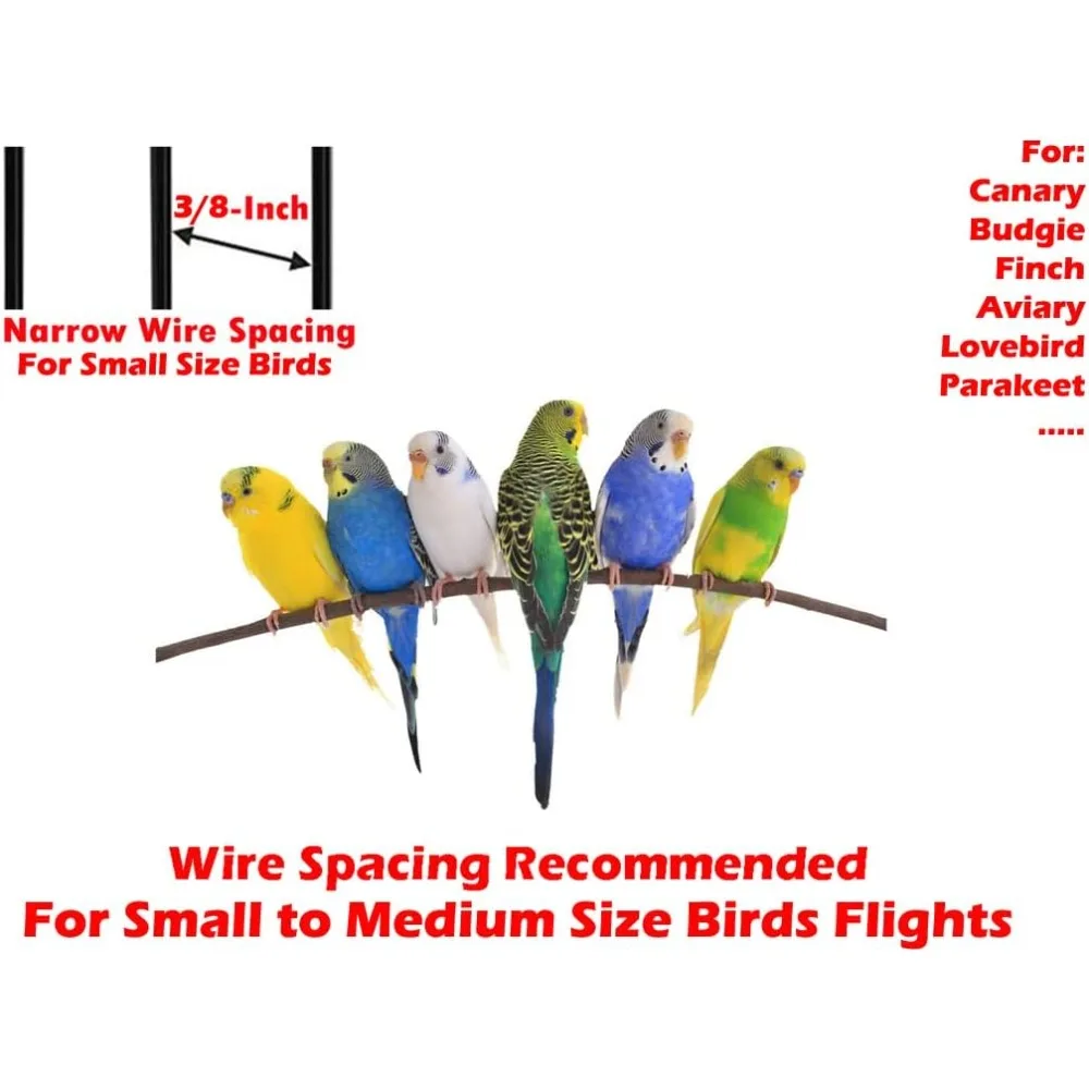 13 diameter x 25 height black round bird cage for cockatiel, lovebird, finch, canary, aviary, budgie, parakeet - Image 2
