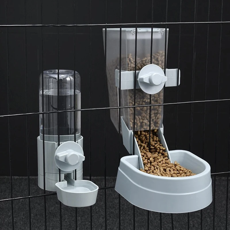 Automatic Pet Feeder Cage Hanging Bowl Water Bottle Food Container Dispenser For Puppy Cats Rabbit Birds Pet Feeding Product - Image 5