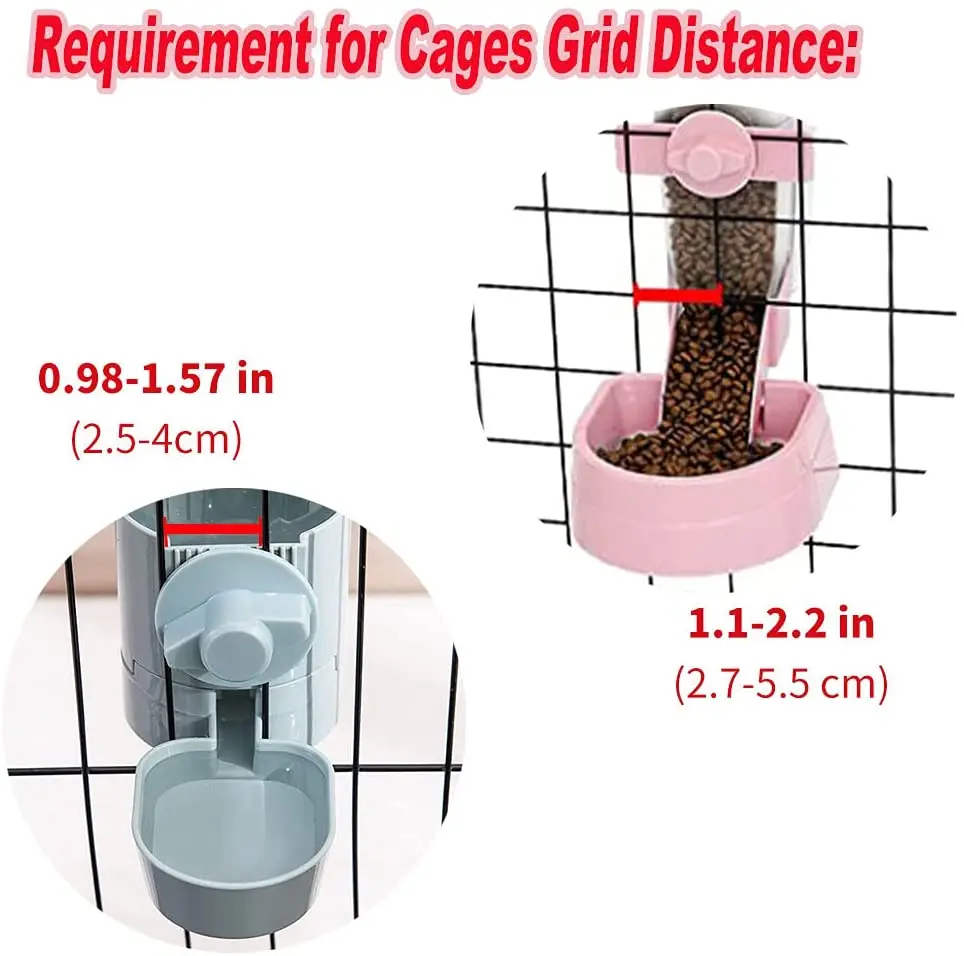 Automatic Pet Feeder Cage Hanging Bowl Water Bottle Food Container Dispenser For Puppy Cats Rabbit Birds Pet Feeding Product - Image 4