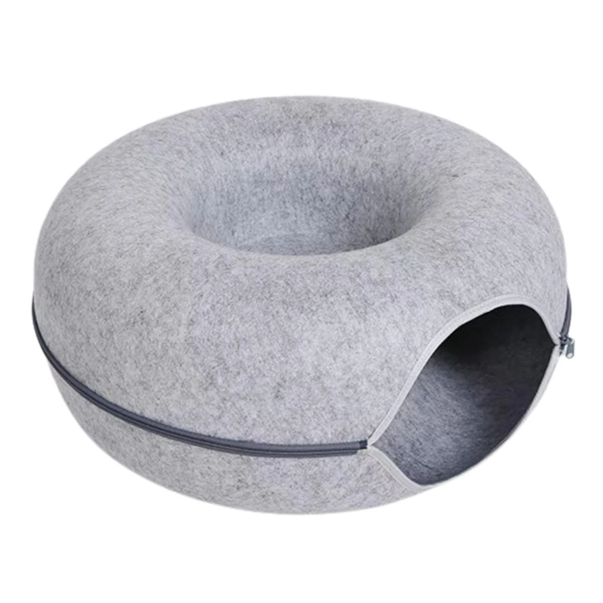 Felt Donut Bed for Cats House With Breather Hole Dog Bed Interactive Play Toys for Cats to Hide 2 in 1 Tunnel for Cats Bed - Image 9