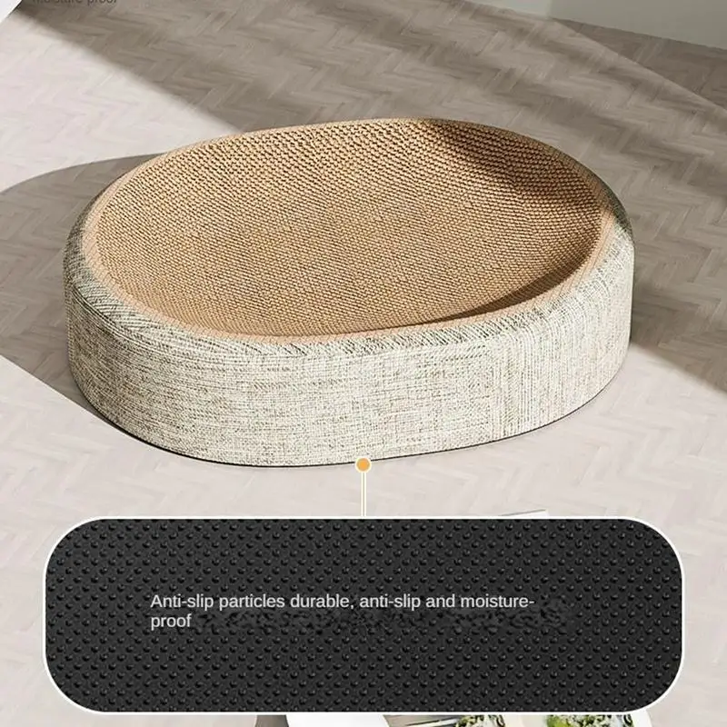 Oval Shape Scratch Pad For Cats sisal Scratching Cat Bed Multifunctional Pet Sleeping Mat Cat Scratch Bed For Cats To Rest - Image 3