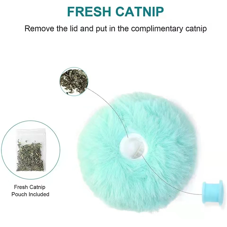 Smart Cat Toys Interactive Ball Plush Electric Catnip Training Toy Kitten Touch Sounding Pet Product Squeak Toy Ball Cat Supplie - Image 6