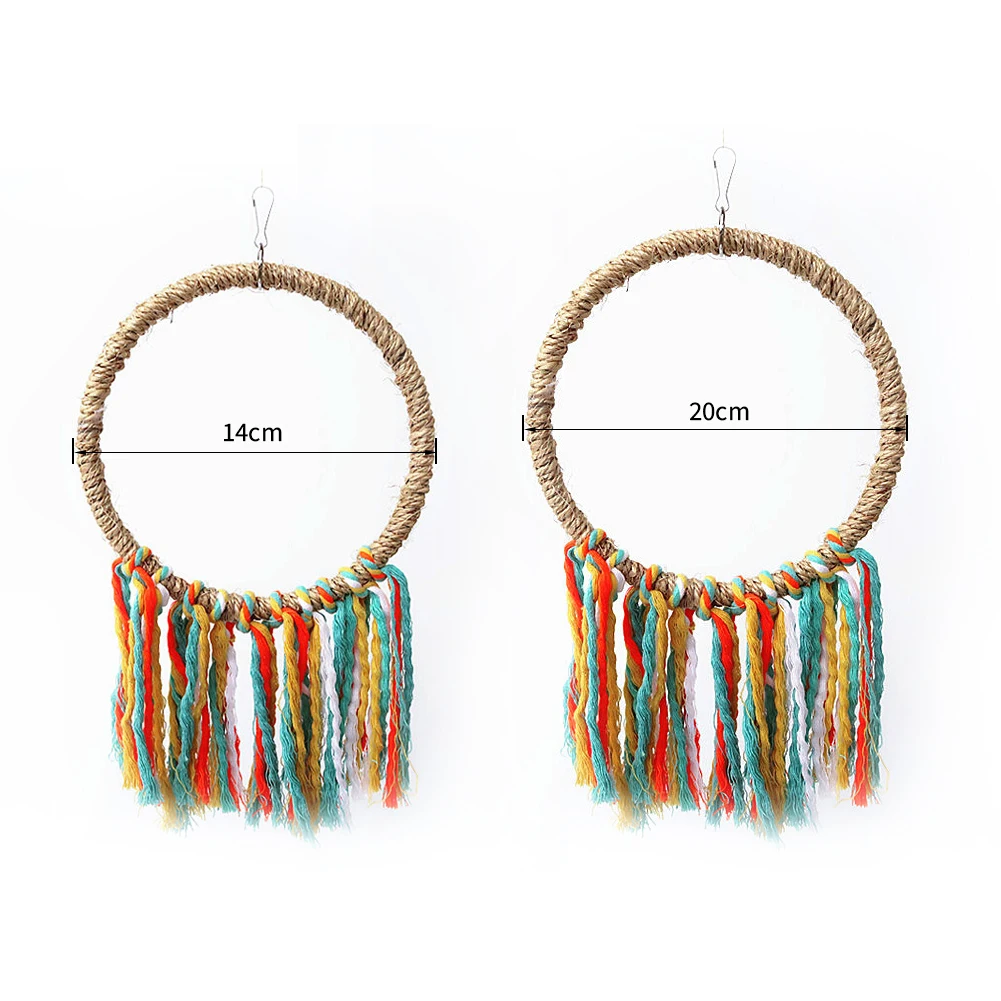 Pet Bird Parrot Toy Cotton Rope Circle Toys Chewing Bite Parrot Perch Hanging Cage Swing Rope Ring Stand Climb Toy Bird Supplies - Image 6