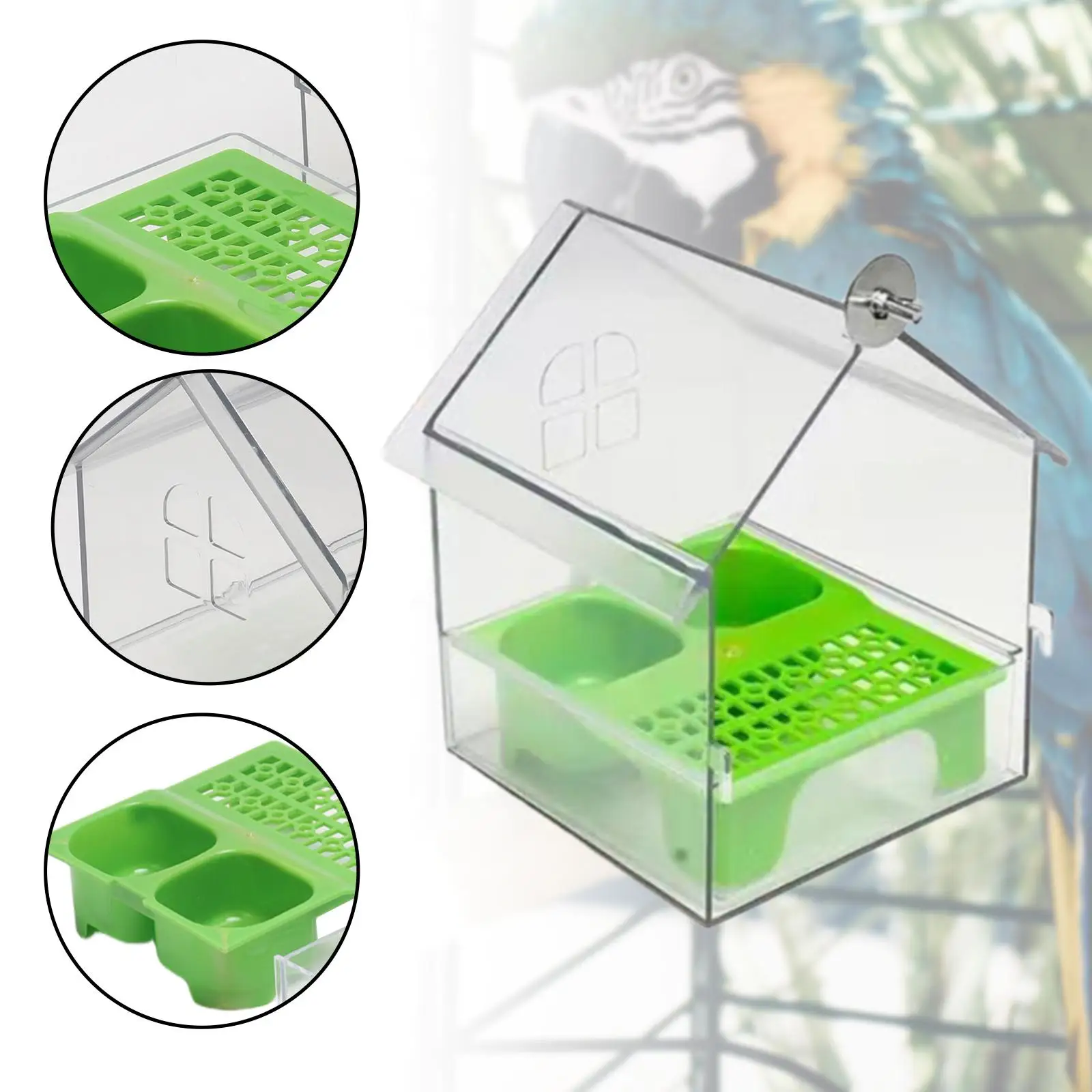 Bird Feeder Hanging Bird Bath Bird Bath Bowl House Bird Cage Accessories for Parakeets Small Bird Parrot Finches Lovebird - Image 4