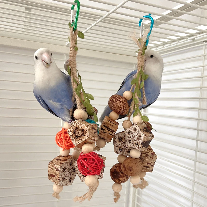 Bird Chewing Toy Funny Cotton Rope Pinecone Parrot Toys Bite Resistant Bird Tearing Toy Cockatiels Training Cage Toys For Birds - Image 2