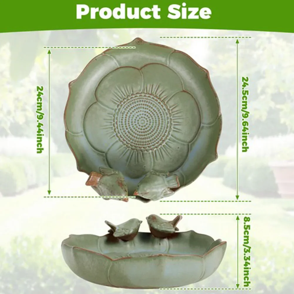 Ceramic Birdbath Bowl Bird Feeder Multifunctional Bird Food Container Hummingbird Watering Container for Plant Cultivation - Image 6