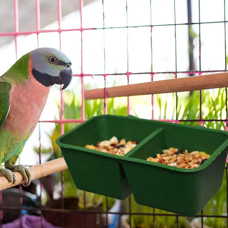 2 In1 Bird Food Water Bowl Parrot Dual Feeding Cup Plastic Pigeons Cage Water Food Feeder Bird Parrot Pet Aviary Water Box Bowl - Image 2