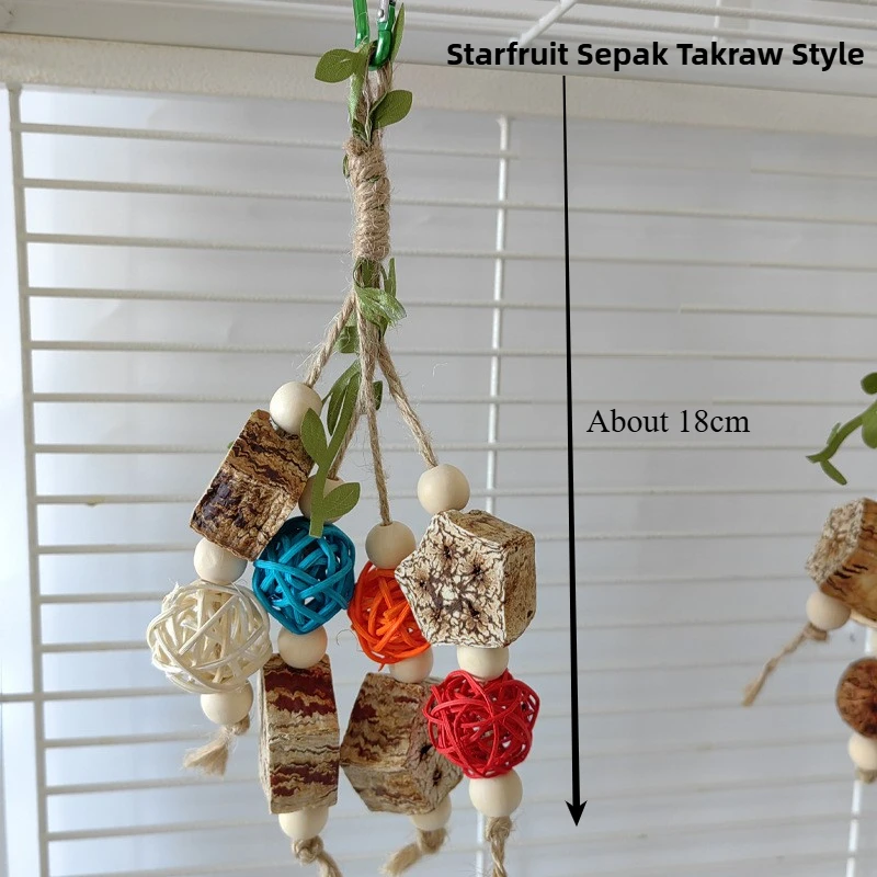 Bird Chewing Toy Funny Cotton Rope Pinecone Parrot Toys Bite Resistant Bird Tearing Toy Cockatiels Training Cage Toys For Birds - Image 8