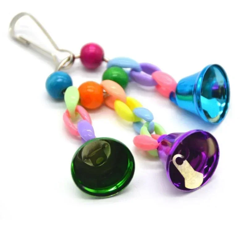 Parrot Bells Toy Bird Cage Toys with Bell Sound Colorful Wood Beads for Lovebirds African Greys Cockatoo Parakeet Supplies - Image 5