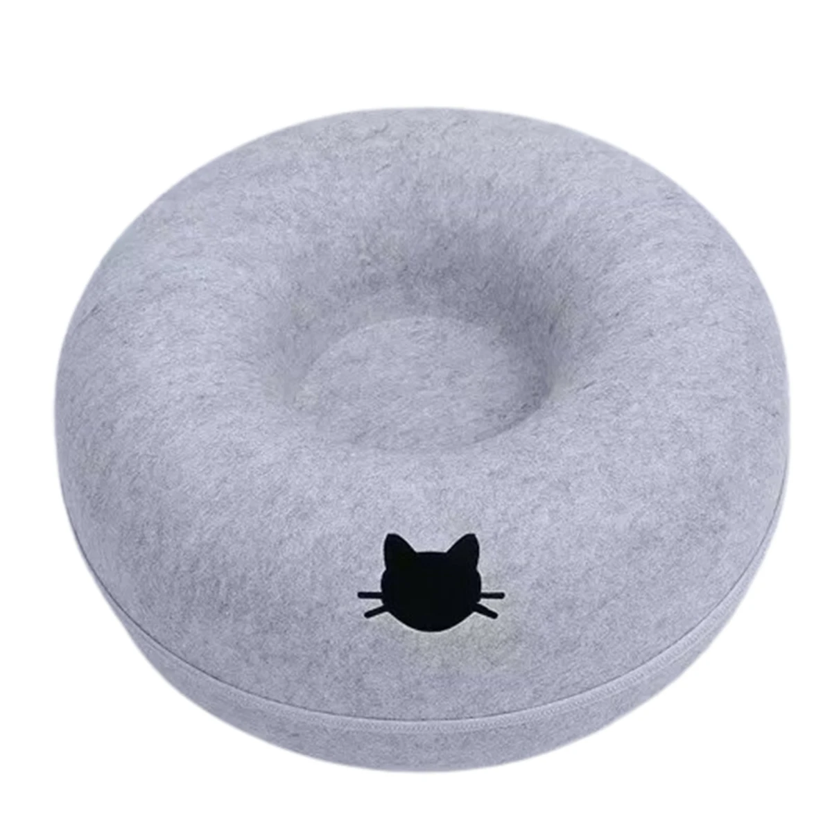 Felt Donut Bed for Cats House With Breather Hole Dog Bed Interactive Play Toys for Cats to Hide 2 in 1 Tunnel for Cats Bed - Image 7