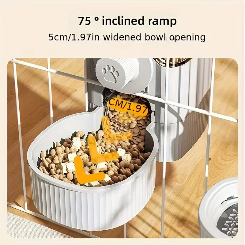 New Tepy Hanging Automatic Pet Food Feeder/Water Dispenser, Gravity Cat Auto Feeder Waterer Set with Container Bowl for Cage - Image 5
