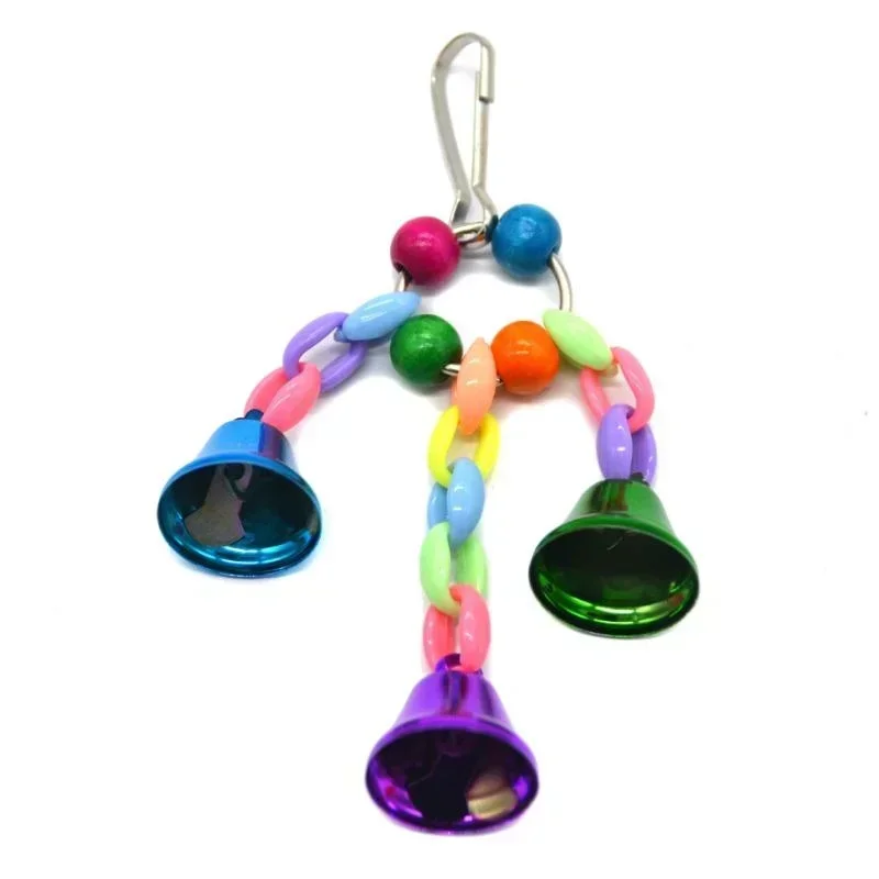 Parrot Bells Toy Bird Cage Toys with Bell Sound Colorful Wood Beads for Lovebirds African Greys Cockatoo Parakeet Supplies - Image 6