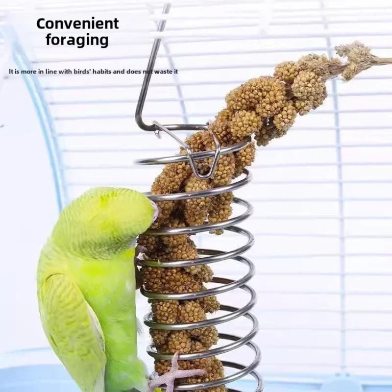 1/2Pcs Multi-Purpose Bird Feeder Stainless Steel Cage Hanging Basket Parrot Feeder Pet Feeding Rack Supplies for Bird Parrots - Image 2