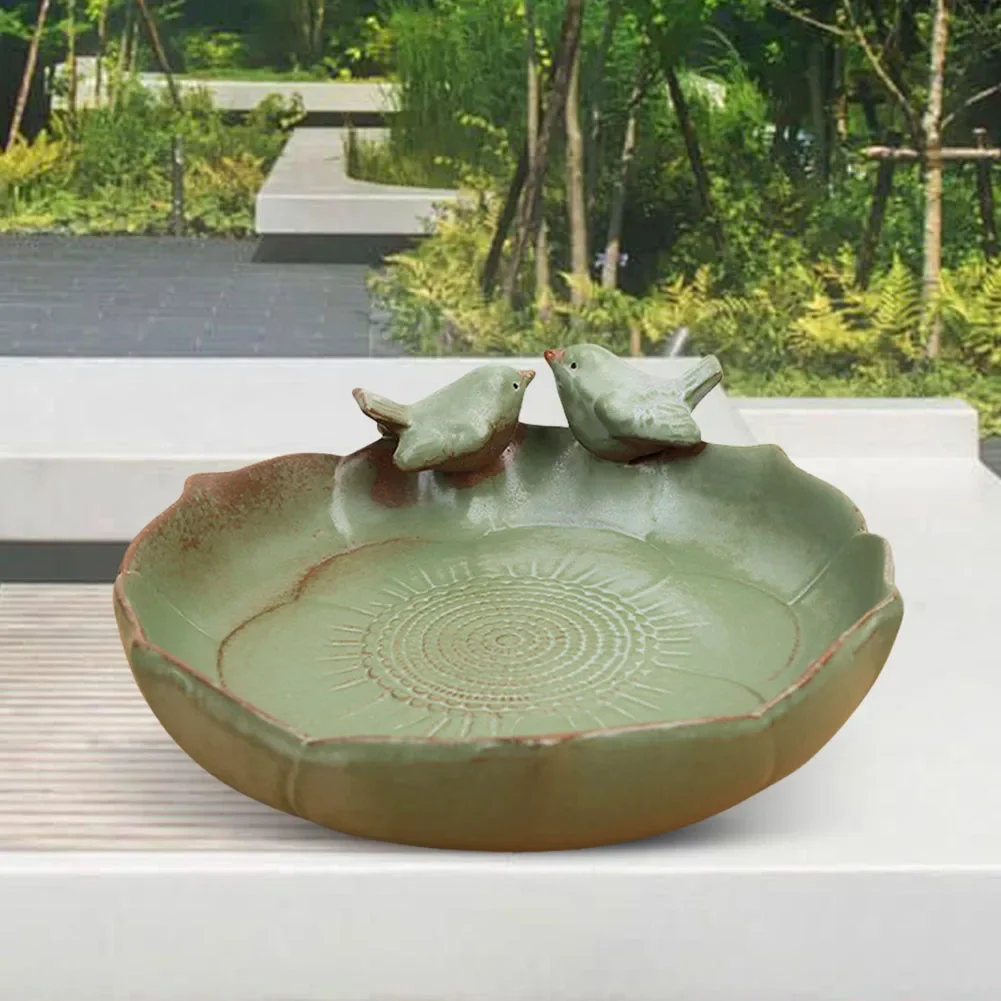 Ceramic Birdbath Bowl Bird Feeder Multifunctional Bird Food Container Hummingbird Watering Container for Plant Cultivation - Image 4