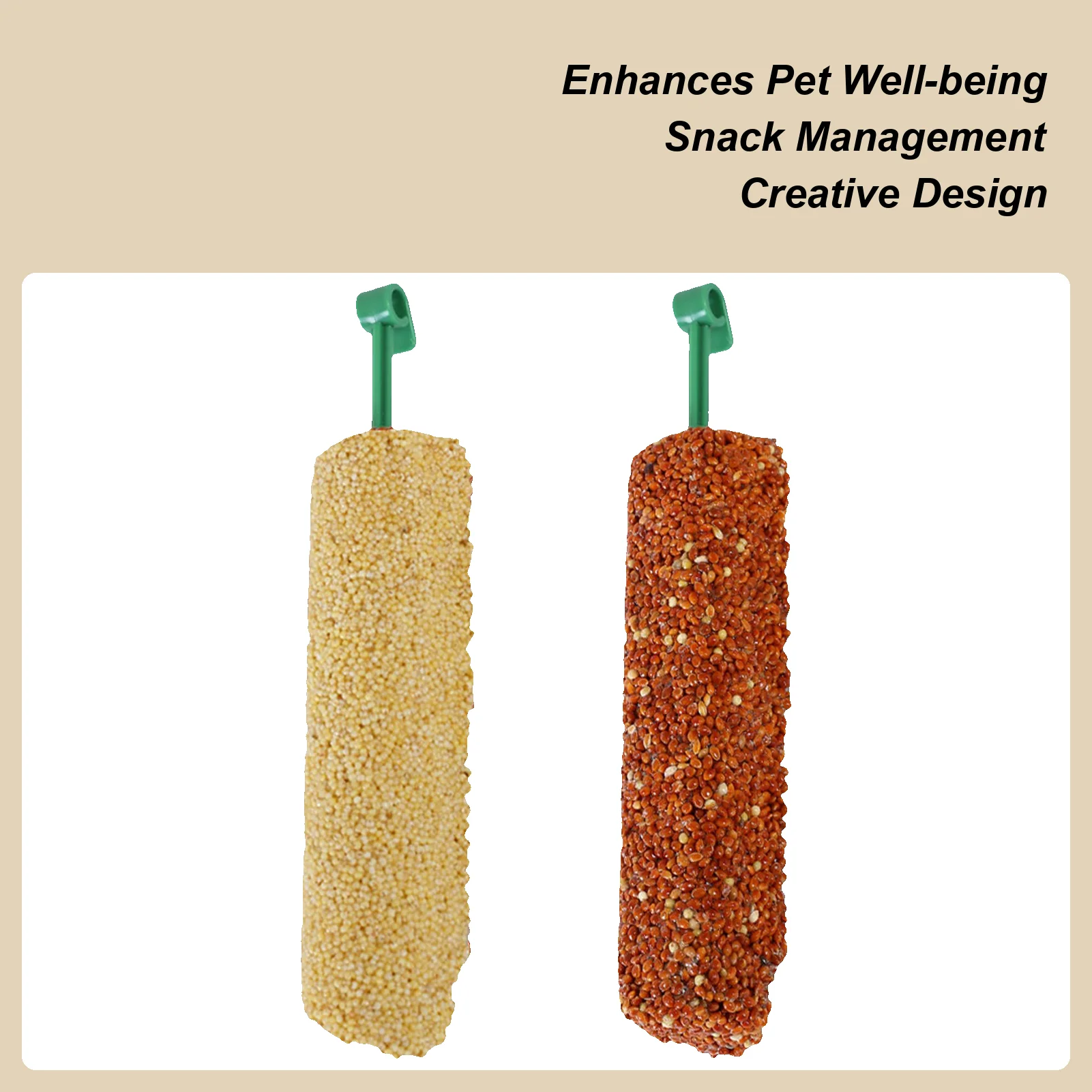 2 Pieces Bird Snacks Teething Sticks Training Food Rewards Chewing Foraging Snacks for Myna Parakeet Finch Conure Parrot