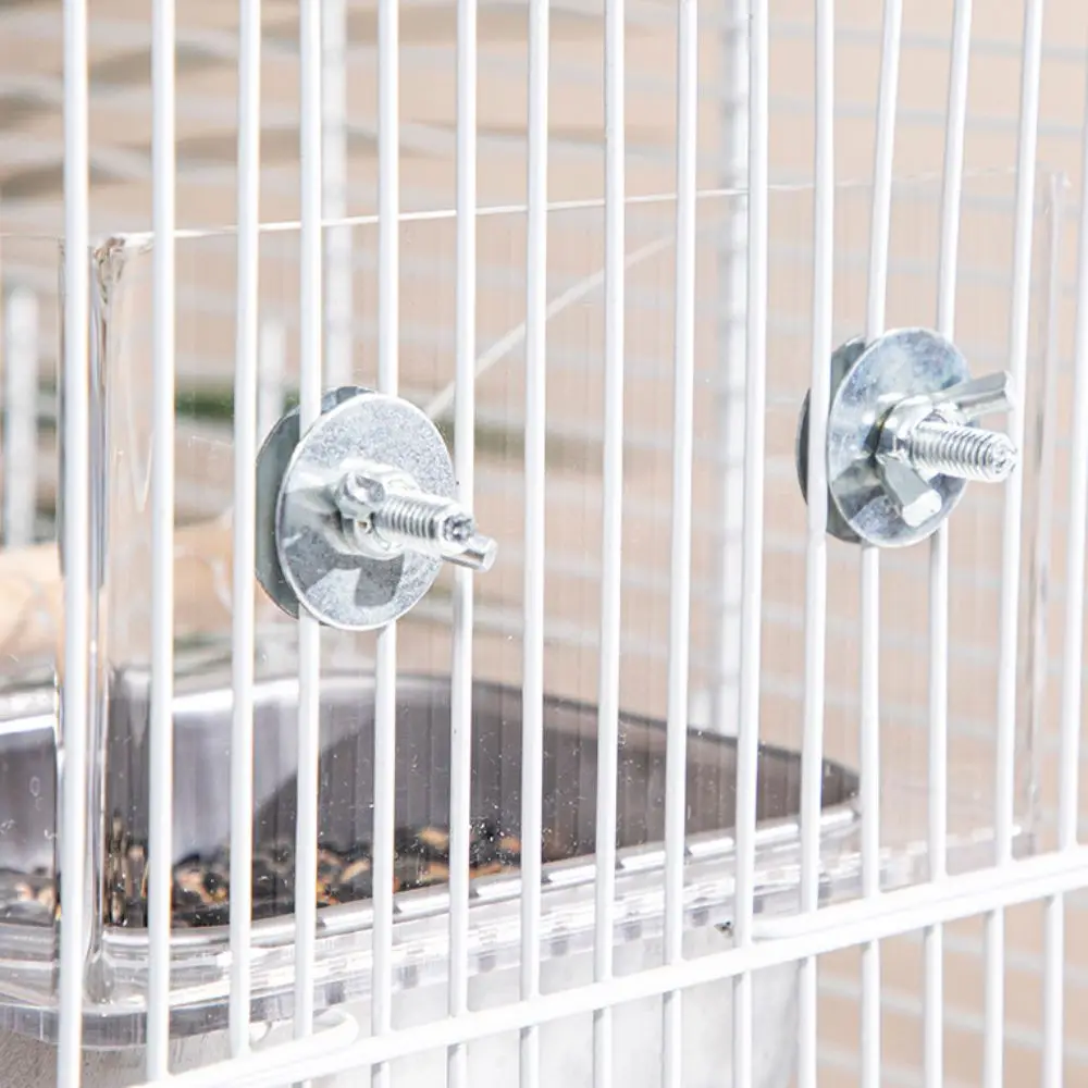 Acrylic Cage Mounted Bird Feeder Large Capacity Anti-spread Bird Food Dispenser Hangable Anti Splashing Parrots Food Container - Image 5