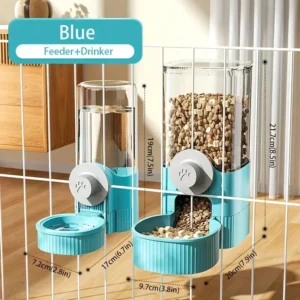 New Tepy Hanging Automatic Pet Food Feeder/Water Dispenser, Gravity Cat Auto Feeder Waterer Set with Container Bowl for Cage