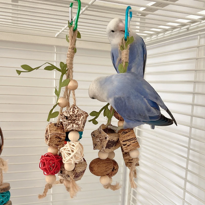 Bird Chewing Toy Funny Cotton Rope Pinecone Parrot Toys Bite Resistant Bird Tearing Toy Cockatiels Training Cage Toys For Birds - Image 5