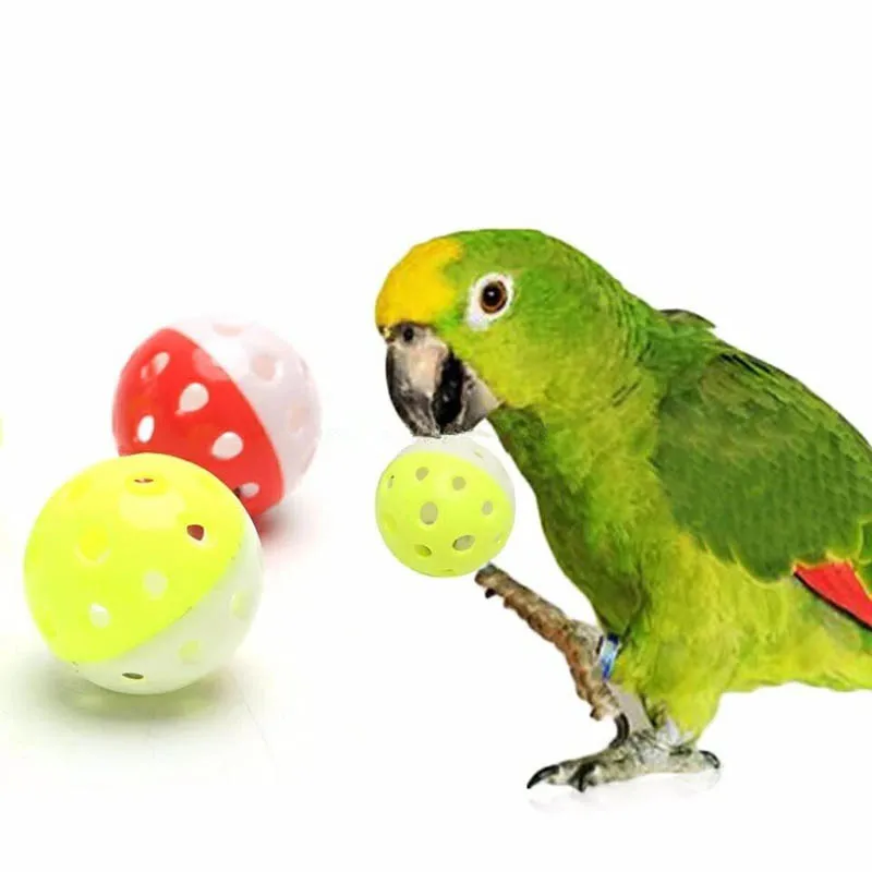 10pcs Parrot Toy Balls Fun Colored Hollow Bell Ball Sound Bird Toy Parakeet Training Interactive Chew Toys Pet Bird Supplies - Image 4