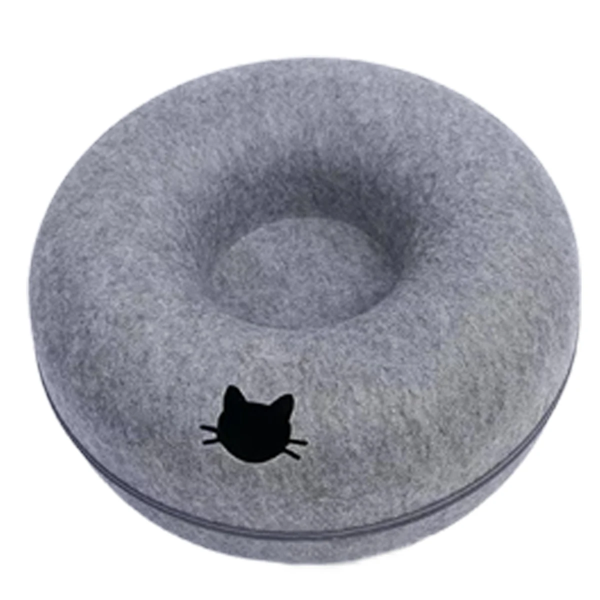 Felt Donut Bed for Cats House With Breather Hole Dog Bed Interactive Play Toys for Cats to Hide 2 in 1 Tunnel for Cats Bed - Image 8