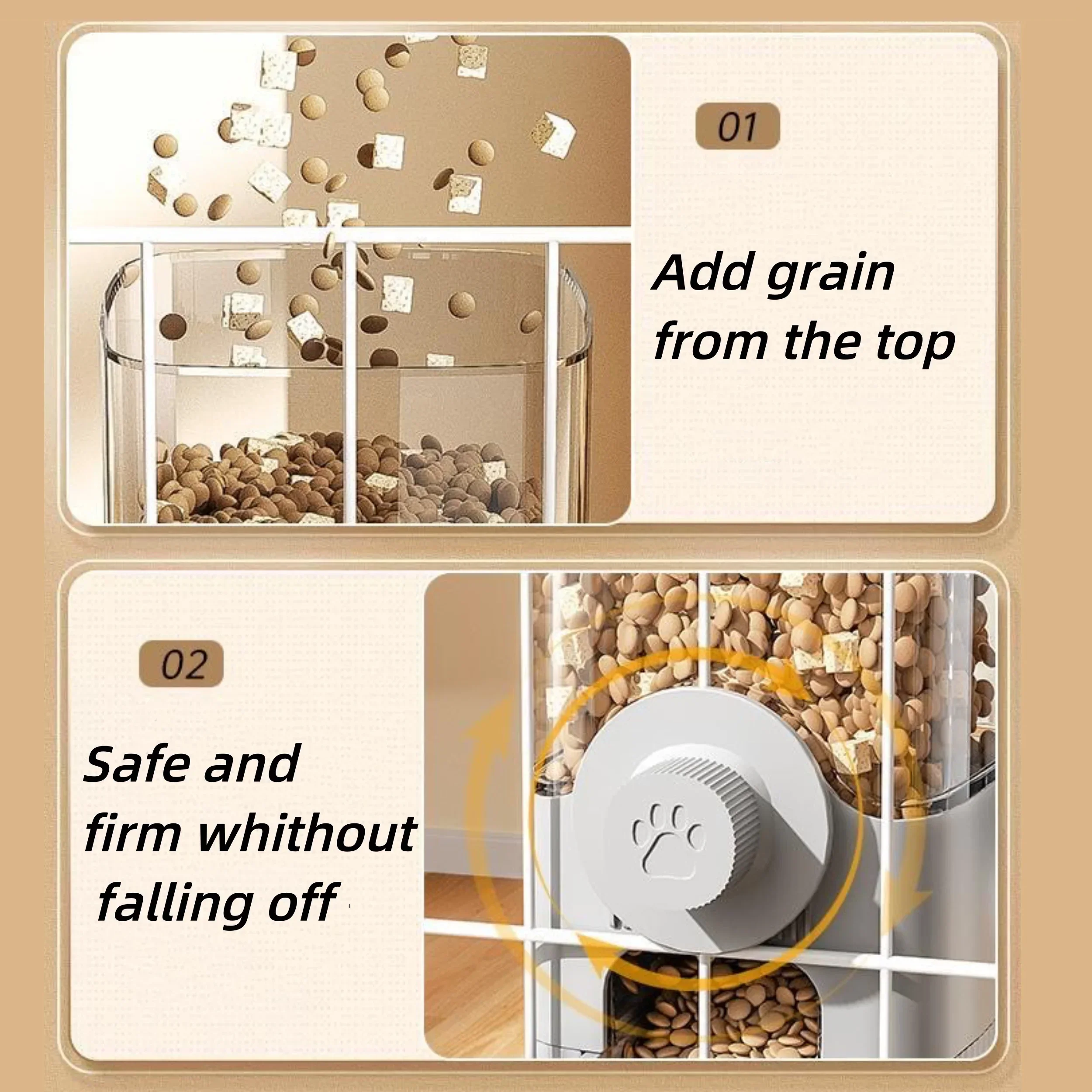 New Tepy Hanging Automatic Pet Food Feeder/Water Dispenser, Gravity Cat Auto Feeder Waterer Set with Container Bowl for Cage - Image 4