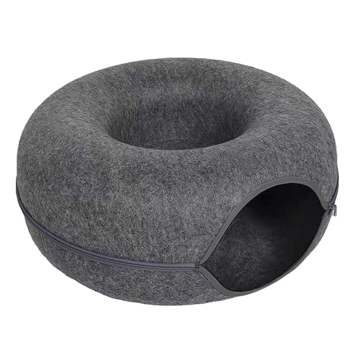 Felt Donut Bed for Cats House With Breather Hole Dog Bed Interactive Play Toys for Cats to Hide 2 in 1 Tunnel for Cats Bed - Image 10