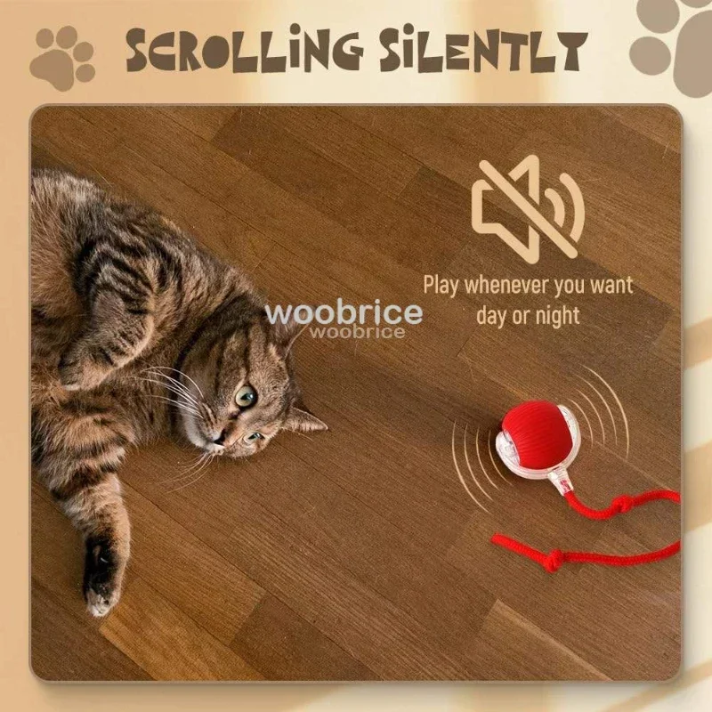 New Cat Interactive Ball Toy Automatic Rolling Ball Faux Tail Rechargeable Smart Pet Electric Toy Dog Cat Training Imitate Mouse - Image 5
