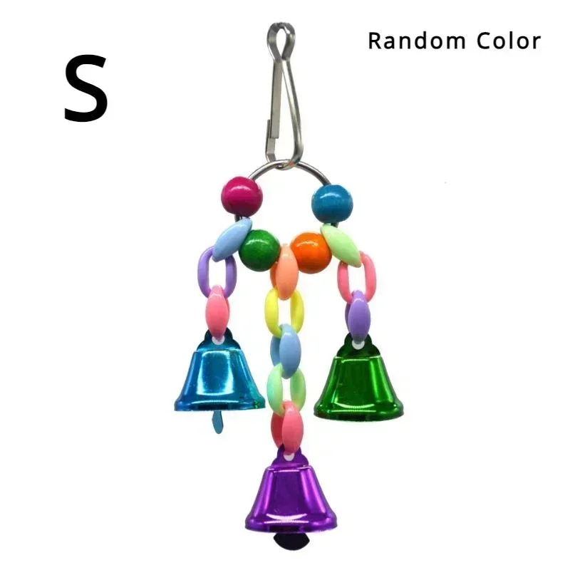 Parrot Bells Toy Bird Cage Toys with Bell Sound Colorful Wood Beads for Lovebirds African Greys Cockatoo Parakeet Supplies - Image 7