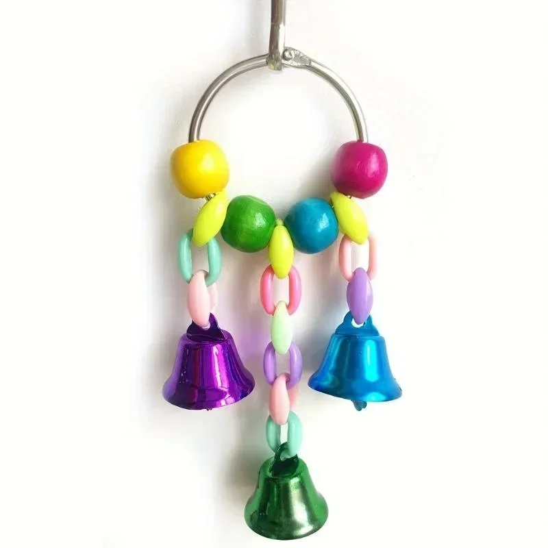 Parrot Bells Toy Bird Cage Toys with Bell Sound Colorful Wood Beads for Lovebirds African Greys Cockatoo Parakeet Supplies - Image 4