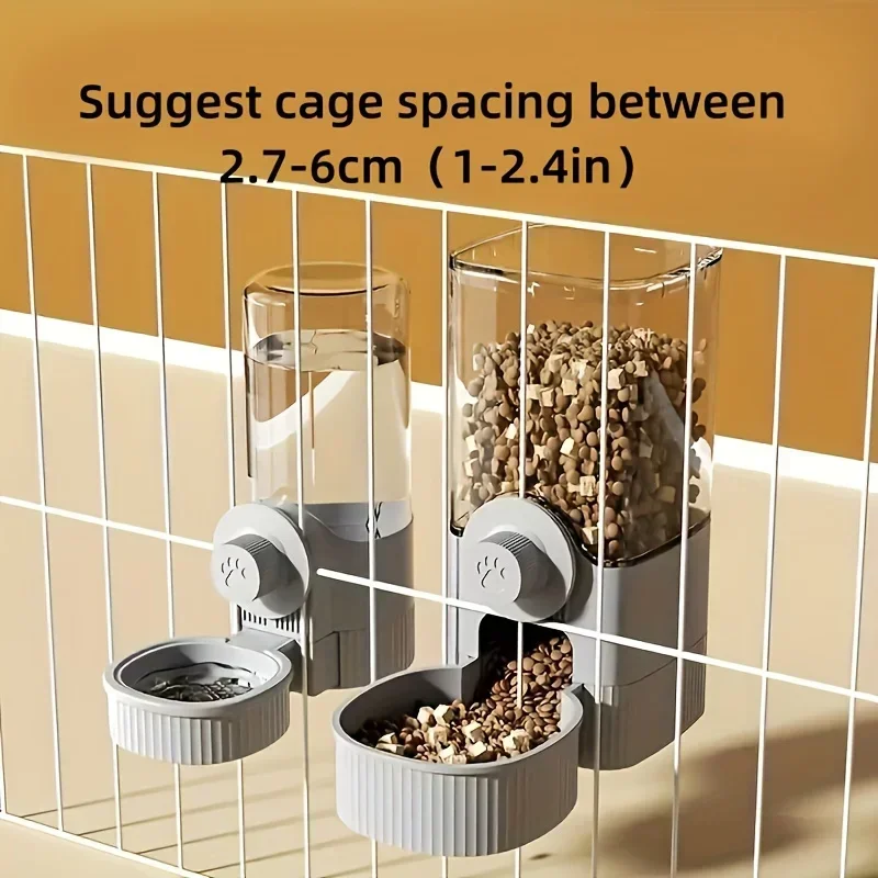 New Tepy Hanging Automatic Pet Food Feeder/Water Dispenser, Gravity Cat Auto Feeder Waterer Set with Container Bowl for Cage - Image 2