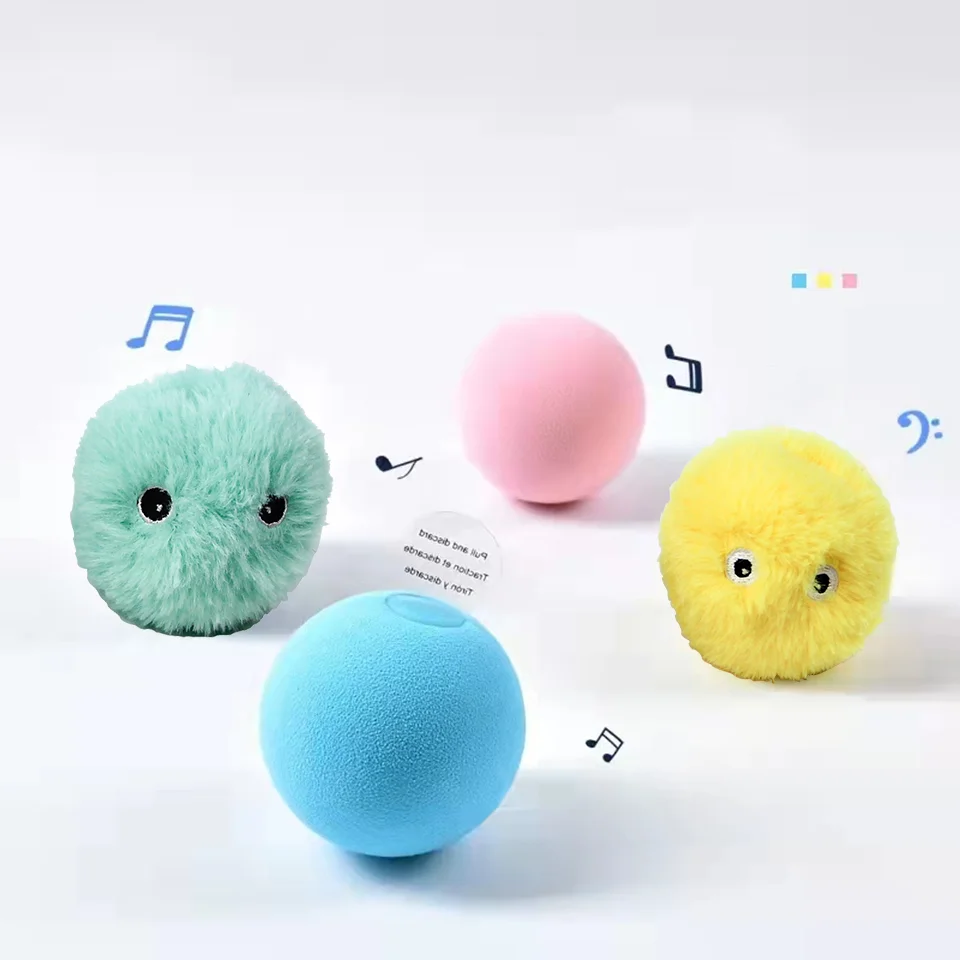 Smart Cat Toys Interactive Ball Plush Electric Catnip Training Toy Kitten Touch Sounding Pet Product Squeak Toy Ball Cat Supplie - Image 4