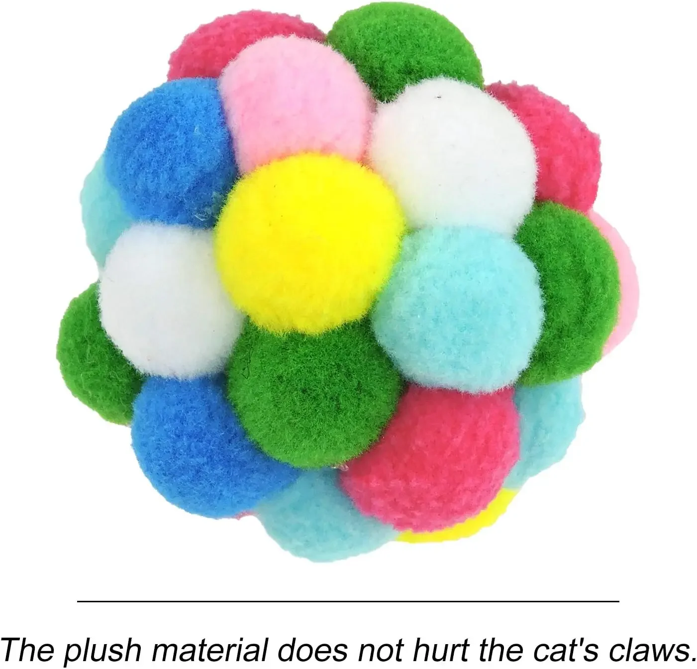 3/60pcs Cat Toys Balls with Bells , Color Cat Pom Pom Balls,Tinsel Sparkle Balls,Interactive Toy for Indoor Cats Kitten - Image 5